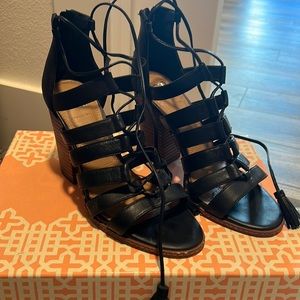 Gianni Bini heels with straps to wrap around ankle/leg